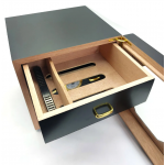 Acalava ALCB-WT03H 3層 50支裝 雪茄櫃帶濕度錶 - 雪松木、鋼琴烤漆、雙層保濕